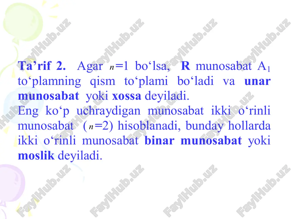 to‘g‘ri (dekart) ko‘paytma. munosabat. ekvalentlik munosabati - Page 5