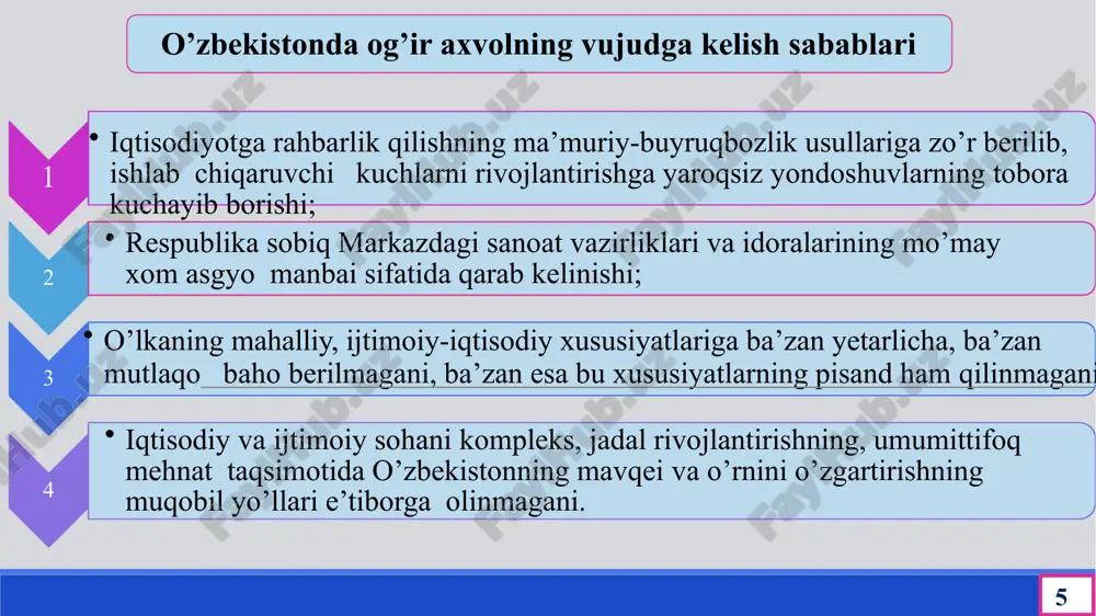 ton sovet sosialistik respublikasi oliy soveti: – o'zbek xalqining davlat qurilishidagi tarixiy tajribasi va tarkib topgan boy an'analari, – har bir millatning o'z taqdirini o'zi belgilash huquqini ta'minlashdan iborat oliy maqsad haqi, – har bir kishining farovon hayot kechirishini ta'minlashni oliy maqsad deb bilgan holda, – o'zbekiston xalqlarining kelajagi uchun tarixiy mas'uliyatni chuqur his etgan holda, – xalqaro huquq qoidalariga, umumbashariy qadriyatlarga va demokratiya printsiplariga asoslanib, o'zbekiston sovet sosialistik respublikasining davlat mustaqilligini e'lon qiladi". 13 1991 yil avgust voqealari. 1991 yil 18 avgustda sobiq ittifoqda avqulodda xolat e'lon qilindi. moskva va boshqa bir necha yirik shaharlariga qo'shinlar, shu jumladan tanklar kiritildi 21 avgustda fitnachilar mag'lubiyatga uchradi, 22 avgustda esa favqulodda xolat davlat qo'mitasi (gkchp) a'zolari qamoqqa olindi. mazkur holat kpssning 1991 yil yozidagi umri tugaganidan dalolat beruvchi ramziy xolat edi. o'zbekiston o'z nuqtai azarini ma'lum qildi. respublika rahbariyati markazdan beriladigan qonunga xilof bo'lgan har kanday ko'rsatmalarni bajarishni man etdi. 20 …