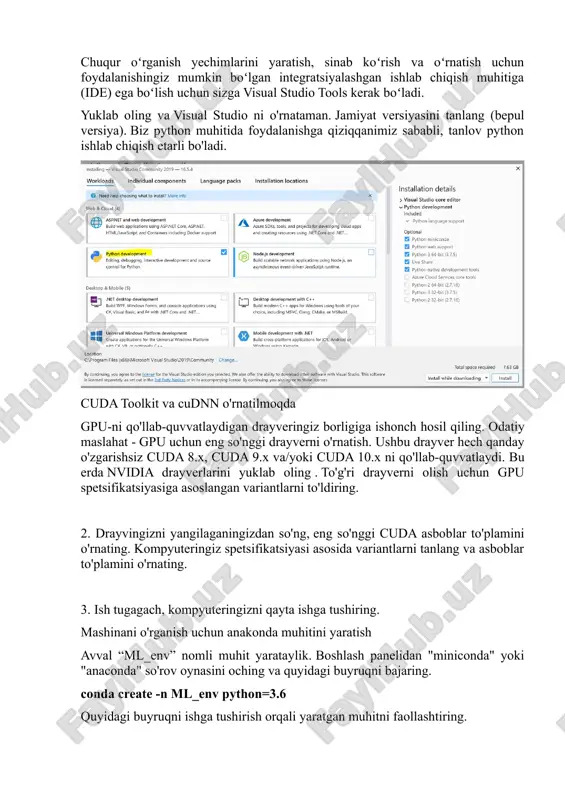 anaconda virtual muhitini sozlash. phyton kutubxonalarini o’rnatish - Page 5