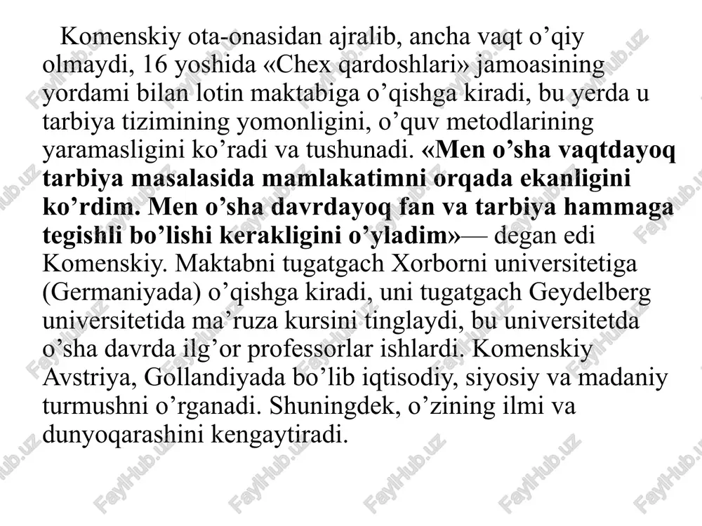 zchil o`zlashtirib olish ta'lim tamoyillari /docprops/thumbnail.jpeg yaxlit pedagogik jarayon. didaktika ~ ppedagogikta'lim nazariyai. o'gjitish jarayoni vault tizim sifatida. talim tamoyillrt re 1 didaktike hagida tushuncha. talim jarayoni mohiyati va vazfaari 2.o.qtish jarayonining talimiy -tarbiyaviy va ivojlantiruvchifunksiyalari va ta'limni amalga loshish bosaichlari 3.didakckaning asosiy kategoriyalari \4qa'limtamoyillari, ularning mohiyati va o'zaro bos lagi