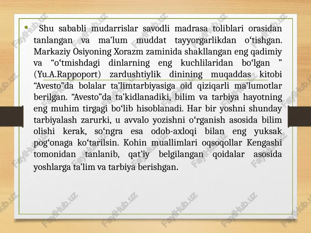 qadimgi yunonistonda bunday joylar akademiva deb nomlangan. “akademiya” soʻzi afsonaviy qahramon akadema nomidan kelib chiqqan. eramizdan avvalgi v asrda afina yaqinidagi akadema soʻzi bilan nomlanuvchi joyda platon oʻz shogirdlariga ma’ruzalar oʻqigan boʻlib, keyinchalik ta’lim-tarbiya berish uchun tashkil etiluvchi maskanlar ham shunday nom bilan atala boshlangan. qadimgi yunonistonda bolalarga ta’lim-tarbiya berish faylasuflar zimmasiga yuklatilgan edi. yunonistonda epos, lirika, drama, haykaltaroshlik, musiqa va me’morchilik san’ati bilan birga notiqlik san’ati ham murakkab va muhim san’at asari sifatida tan olingan. notiqlik san’atini davlatning muhim ijtimoiy-siyosiy ishlariga taalluqli faoliyatdagi ahamiyati uchun hamda yosh avlodni tarbiyalashda ular ongi va tafakkuriga qizgʻin ta’sir etuvchi murakkab vosita sifatida rivoj lantirganlar. eramizdan avvalgi v asr yunonistonda yoshlarga ta’lim-tarbiya berish va ularni vatanparvarlik ruhida tarbiyalashning eng takomillashgan davri boʻlgan. shu sababli “notiqlik san’ati” ham qizgʻin rivojlangan davr hisoblanadi. bu davrda notiqlikning uchta qonuniyati umumiy shior sifatida e’tirof etilgan: oʻquvchilarga tushuntirish (ma’lum bir mavzuni); oʻquvchilar ongini uygʻotish (inson tafakkurini, ongini, maqsadini); …
