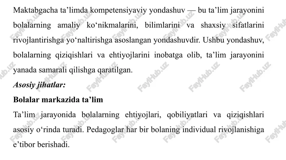 asosiy adabiyotlar: 1. shodmonova sh.s. maktabgacha ta'lim pedagogikasi. t.: fan va texnologiya,2008. 2. kayumova n.m. maktabgacha ta'lim pedagogikasi. t.: tdpu, 2013 3. sodikova sh.a. maktabgacha ta'lim pedagogikasi. t.: tafakkur bo'stoni,2013. 4. morxova.i.v. xaydarova m. e. sotsialnaya pedagogika sotsialnaya pedagogika 2021. mualliflar: grosheva i.v., djanpeisova g.e., mikailova u.t., ismailova m.a., kenjabaeva d.a., gulyamova n.b., miftaeva n.a 4. o‘zbekiston respublikasi maktabgacha ta’lim vazirligi “oilalar va mahalliy jamoatchilik bilan hamkorlik”. metodik qo‘llanma (birinchi nashr) mualliflar: shin a.v., mirziyoeva sh.sh., grosheva i.v., nazarova v.a., mikailova u.t., abdunazarova n.f., zakirov a. a., isxakova m.r., umirzakova n.r 5. o‘zbekiston respublikasi maktabgacha ta’lim vazirligi. “kuzatish va baholash”. metodik qo‘llanma (birinchi nashr). toshkent – 2020. mualliflar: grosheva i.v., olimov k.t., nazarova v.a, djanpeisova g.e., mikailova u.t., kenjabaeva d.a., gulyamova n.b., miftaeva n.a /docprops/thumbnail.jpeg i 0 netic ea ‘ic i vei tee 2 on mee nemo sones smar’ gasnenim ae