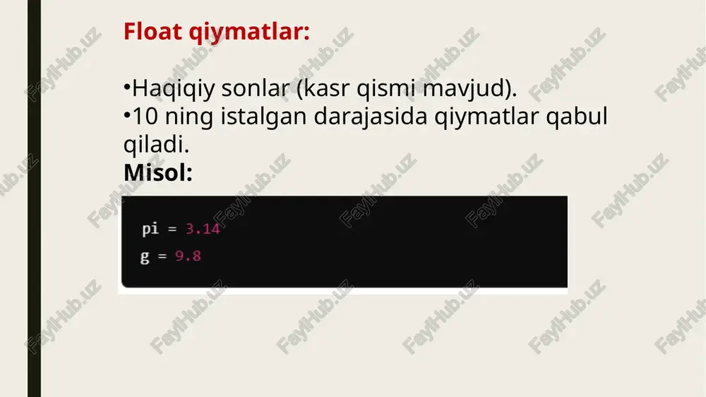 python ma'lumot turlari - Page 5