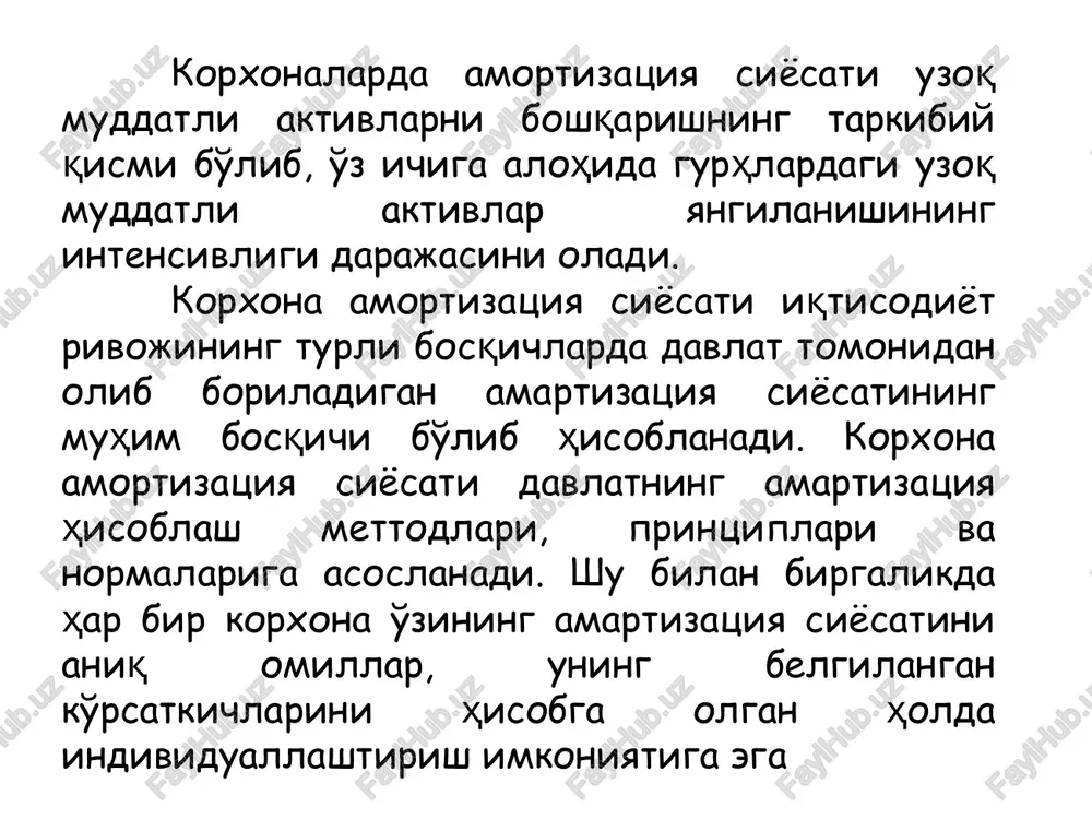 ligi; likvidliligi; risklilik va hokozo. yuqoridagilardan kelib chiqqan holda moliyaviy aktivlarga quyidagicha ta'rif berish mumkin. moliyaviy aktiv – bu pul qiymatiga ega bo'lgan hujjat yoki shartnoma bo'lib, mulkiy huquq bilan bog'liqligini o'zida aks ettiradi, bozorda erkin muomalada, shuningdek, oldi-sotdi yoki boshqa kelishuvlarning ob'ekti bo'lishi mumkin hamda turli ko'rinishdagi pulli kapital sifatida chiqib, daromad olish manbasi bo'lib xizmat qiladi. moliyaviy aktivlarning tasniflanishi bozor funktsiyalarini bajarishi bo'yicha pul bozori instrumentlari kapital bozori instrumentlari muomalada bo'lishi bir yildan ortiq bo'lmagan tijorat va moliyaviy veksellar, qisqa muddatili depozitlar, davlat va munitsipal obligatsiyalar va boshqa instrumentlar muomalada bo'lish muddati bir yildan ortiq bo'lgan aktsiya, obligatsiya, uzoq muddatli zayomlar, depozitlar, depozit sertifikatlari va boshqalar. 16 moliyaviy aktivlarning tasniflanishi iqtisodiy munosabatlarda aks etish mohiyatiga ko'ra qarz munosabatlarini ifodalovchi instrumentlar ulush munosabatlarini ifodalovchi instrumentlar obligatsiyalar, depozitlar va depozit sertifikatlari, veksellar, bank kreditlari oddiy va imtiyozli aktsiyalar hosila munosabatlarini ifodalovchi instrumentlar fyucherslar, optsionlar, forvardlar, svoplar, varrantlar 17 veksellar - …