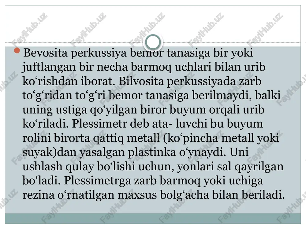 perkussiya obektiv tekshirish usuli sifati - Page 5