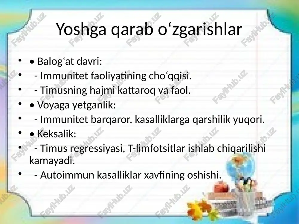 immun tizimning shakllanishi va yoshga qarab ozgarchiligi - Page 5