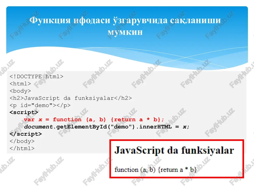 javascript funktsiyalar va ob'ektlari - Page 5