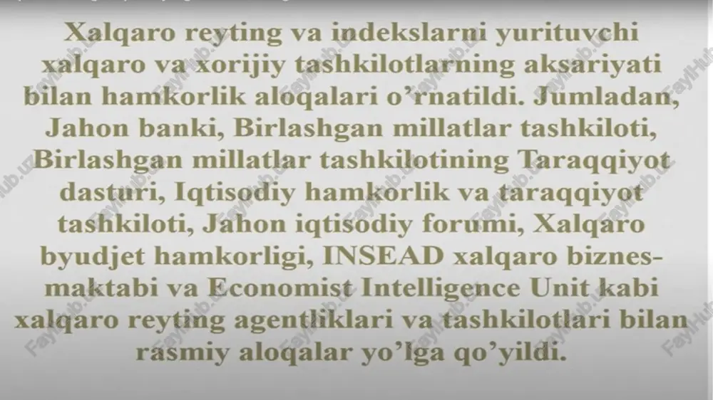 o‘zbekiston respublikasining xalqaro reyting va indekslardagi o‘rni va nufuzining ortib borishi. - Page 5
