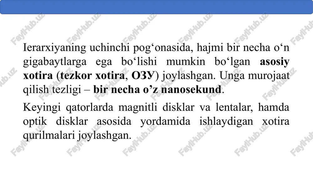 a qiyinroq bo’ladi, katta vaqt va kuch sarflanishi bilan bog’liq. dsq ga ma’lumotlarni kiritish dasturlash yoki “proshivka” deb nomlanadi. yarim o’tkazgichli dsq mikrosxemalari quyidagilarga bo’linadi: ishlab chiqarish jarayonida dasturlashtiriladigan; ishlab chiqarilgandan keyin bir marta dasturlanadigan; ko’p marta dasturlanadigan. ko’p marta dasturlanadigan dsq lar paydo bo’lgandan keyin birinchi ikkita guruhning mashhurligi sezilarli darajada pasayib ketdi. shunga qaramay, to’liqlik uchun dsq texnologiyalari sohasidagi ushbu ikkita guruhni qisqacha qaraymiz. ishlab chiqarish jarayonida dasturlashtirilgan dsq guruhi niqobli qurilma deb nomlanuvchi kabi shakllantiriladi, va aynan ularga dsq qisqartmasini qo’llanilgan. ba’zida bunday mikrosxemalar mrom (mask programmable rom — niqob yordamida dasturlangan dsq) deb nomlanadi. rom uchun niqoblarni yaratish juda ko’p nusxada chiqarilgandagina oqlanadi. agar ushbu ma’lumotlarga nisbatan kamroq miqdordagi mikrosmelar kerak bo’lsa, bir martalik dasturlanadigan dsq oqilona alternativ hisoblanadi. bunday mikrosxemalar prom (programmable rom — dasturlanadigan dsq) qisqartmasi bilan belgilanadi. ularga ma’lumotlar faqat bir marta yozilishi mumkin. dasturlash jarayonida ulagichni bunday diodlardan birining elektr xalqasi yordamida …