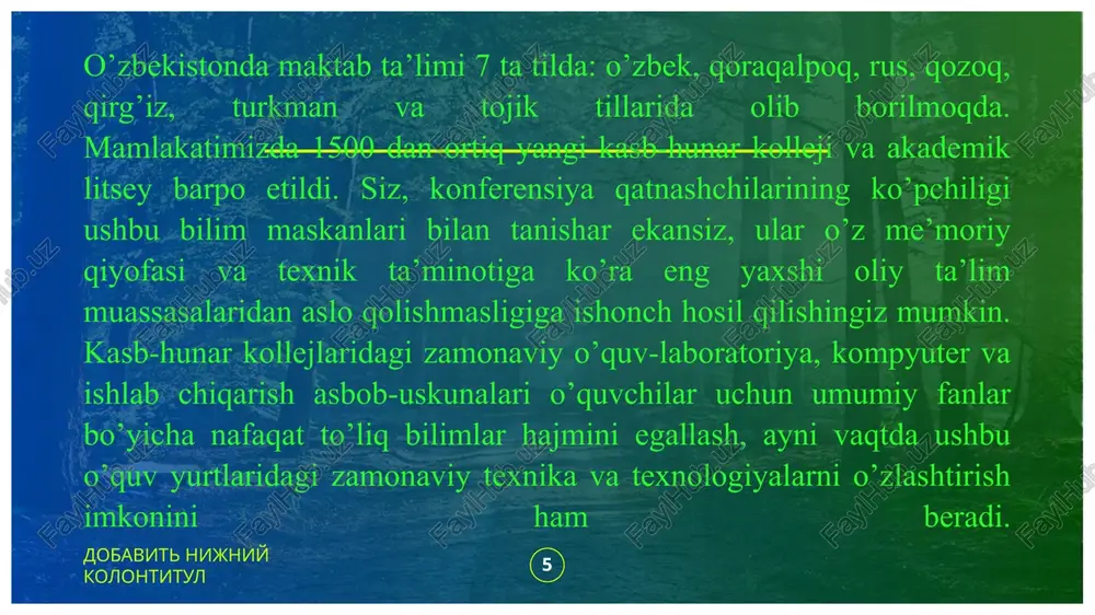 hirilishi. maxsus pedagogika ilmiy asoslarining boyitilishi. anomal bolalarni o’qitish, tarbiyalash va rivojlantirishda milliy va xorijiy tajriba uyg’unligiga erishish. inklyuziv ta’limning yo’lga qo’yilishi va “ta’lim hamma uchun” dasturining muvaffaqiyatli amalga oshirilishini ta’minlash. 10 dobavit nijniy kolontitul jamiyatda kechayotgan ijtimoiy islohotlarning samaradorligi uning fuqarolari ega bo’lgan ma’naviyatga bog’liq. shu bois mustaqillikning dastlabki yillaridanoq o’zbekiston respublikasi birinchi prezidenti i.a.karimov jamiyat rivojlanishining ma’naviy-axloqiy negizlarini aniq belgilab berdi. bular: umuminsoniy qadriyatlarga sodiqlik; xalqimizning ma’naviy merosini mustahkamlash va rivojlantirish; insonning o’z imkoniyatlarini erkin namoyon qilishi; vatanparvarlik. i.a.karimov “o’zbekistonning siyosiy-ijtimoiy va iqtisodiy istiqbolining asosiy tamoyillari” asarida esa, ajdodlarimiz komil insonni tarbiyalashga doir boy meros qoldirganligini alohida ta’kidlab o’tadi: «qadimgi ajdodlarimiz, – deydi i.karimov, – komil inson haqida butun bir axloqiy talablar majmuasini, zamonaviy tilda aytsak, sharqona axloq kodeksini ishlab chiqqanlar. kishi qalbida haromdan hazar, nopoklikka, adolatsizlikka nisbatan murosasiz isyon bo’lishi kerak. shunday odamgina lafzini saqlaydi, birovning haqqiga xiyonat qilmaydi, sadoqatli bo’ladi, vatani, xalqi uchun jonini fido etishga …