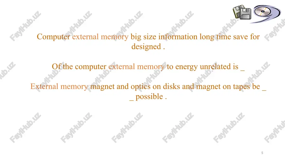 stored possible (20 to 100 years ). flash memory much ixcham and magnet and optics to disks than noticeable degree kam power spends ( about 10-20 times ). information reading and write for memory card mobil devices installed or usb port through to the computer connecting special to the carrier ( cartridge ) . universal cartridge flesh-xotira kartalari flesh-xotira kartalarining axborot hajmi 128 gbaytgacha bo’lishi mumkin. flesh-xotiraga yozilgan ma’lumotlar juda uzoq vaqt saqlanishi mumkin (20 yidan 100 yilgacha). flesh-xotira ancha ixcham va magnit va optik disklarga qaraganda sezilarli darajada kam quvvat sarflaydi (taxminan 10-20 marta). ma’lumotlarni o’qish va yozish uchun xotira kartasi mobil qurilmalarga o’rnatilgan yoki usb-porti orqali kompyuterga bog’lanadigan maxsus tashuvchiga (kartriderga) kiritiladi. universal kartrider 45 flash memory flash drives (64 gb each ) flash cards ( 64 gb each ) c. justification for energy demand not allowed y uqori speed ixcham 1 gb for high price write and …