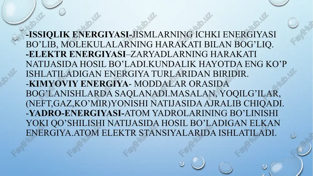 energia turlari haqida ma'lumotlar - Page 5