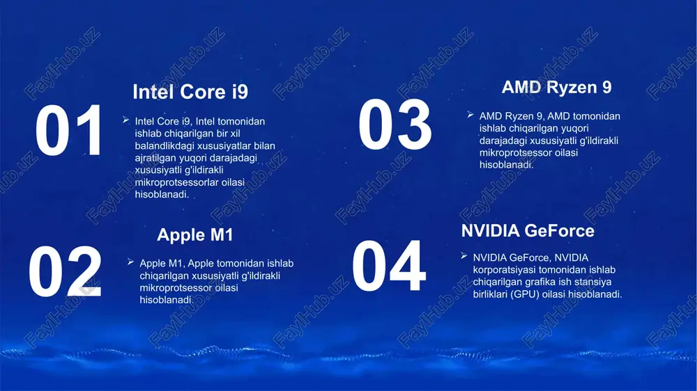 .nvidianing geforce seriyasi, grafika ishini yaxshilash va yuqori tezlikdagi grafikani ta'minlash uchun ishlatiladi. bu seriya, kompyuter o'yinlari va grafik intensiv tizimlar uchun yaxshi natijalarni ta'minlaydi.ular yuqori darajadagi grafika ishlash uchun yaratilgan va o'yinlar, multimedia tahrirlash, 3d model ishlash va boshqa murakkab grafika vositalarida ishlatiladi. .geforce, nvidianing o'yin sohalari uchun yaratgan eng mashhur gpu oilasi hisoblanadi. uning har bir modeli, yuqori darajadagi grafika kuchini va boshqa xususiyatlarni ta'minlaydi. nvidia geforce kartalari, boshqa kompyuter komponentlari bilan birga ishlab chiqilgan kompyuterlarda o'yinlarni yuqori sifatli va murakkab grafika bilan ishga tushirish uchun keng tarqalgan. geforce kartalari, yuqori ish stansiya kuchini va grafika tezligini ta'minlash uchun xususiyatlar bilan ta'minlanadi. ular yuqori megahertz tezligi, yuqori piksel va texsellik ishlov berish tezligi, texnik rang va tezlikni oshirish imkonini ta'minlaydi. bu, 3d o'yinlar va grafika vositalarida yuqori darajadagi performansi ta'minlashga yordam beradi. .nvidia geforce kartalari, o'zining grafika yodgorligi, tekstur tashkil etish va shader ishlov berish kuchi bilan ajratilgan. …