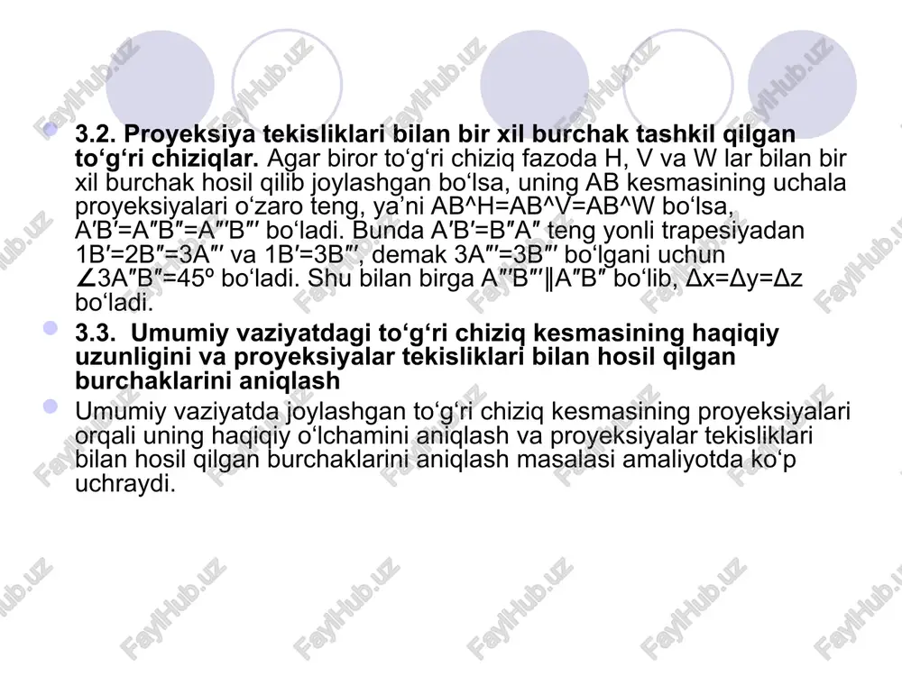 to’g’ri chiziqning ortogonal proyeksiyalari - Page 5