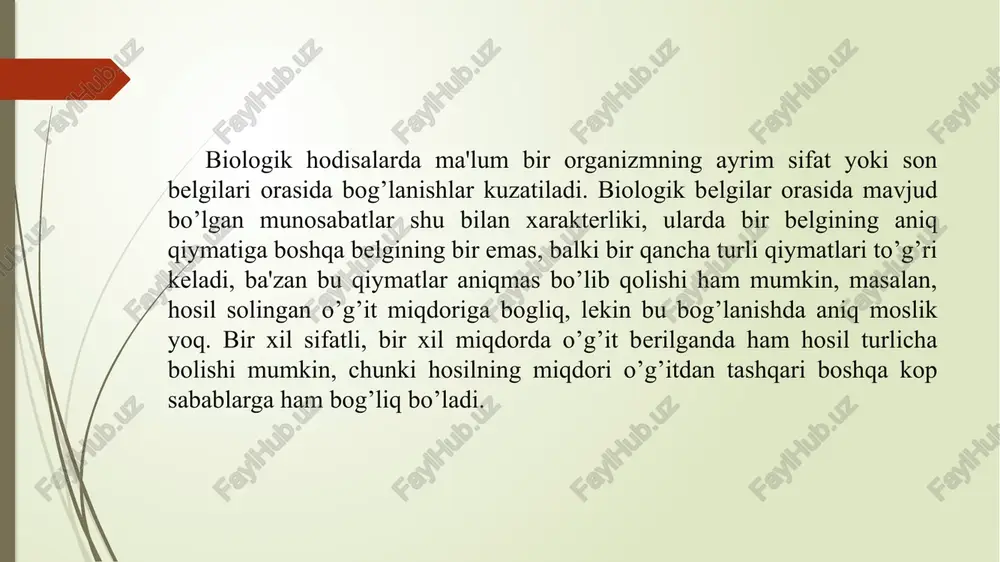 relyatsion tahlilda bog‘lanishning regressiya tenglamasi aniqlanadi va u ma’lum ehtimol (ishonch darajasi) bilan baholanadi, so‘ngra iqtisodiy-statistik tahlil qilinadi. shu sababli ham regression va korrelyatsion tahlil quyidagi 4bosqichdan iborat bo‘ladi: masala qo‘yilishi va dastlabki tahlil; ma’lumotlarni to‘plash va ularni o‘rganib chiqish; bog‘lanish shakli va regressiya tenglamasini aniqlash; regressiya tenglamasini baholash va tahlil qilish. boshlang‘ich ma’lumotlar asosida regressiya tenglamasini tuzish to‘g‘ri chiziqli regressiya tenglamasi korrelyatsion bog‘lanishning eng umumiy tavsifi hisoblanadi. bu holda natijaviy va omil belgilari orasidagi bog‘lanish to‘g‘ri chiziqli funksiya deb qaraladi, ya’ni y=a+bx. ammo haqiqatda funksional bog‘lanish mavjud bo‘lmagani uchun bu tenglama yechimga ega emas, chunki, u ikkita noma’lum parametr (a0, a1) larga ega. shuning uchun chiziqli regressiya tenglamasini hisoblash uchun dastlab bu tenglamani normal tenglamalar tizimiga keltirish zaruriyati tug‘iladi. bu masala odatda kichik kvadratlar usuli orqali yechiladi. uning mohiyati shundan iboratki, natijaviy belgining haqiqiy qiymatlari (yi) bilan uning regressiya tenglamasi yordamida olinadigan (faqat omil belgi ta’siri ostida shakllanuvchi) tegishli …