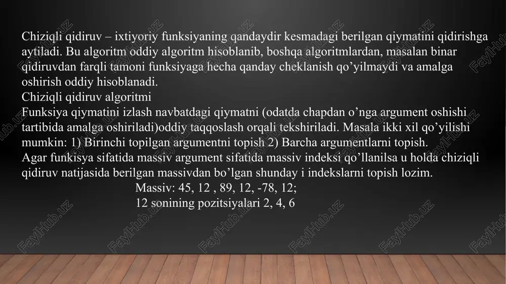 chiziqli va binar qidiruv usullarini tatbiq - Page 5