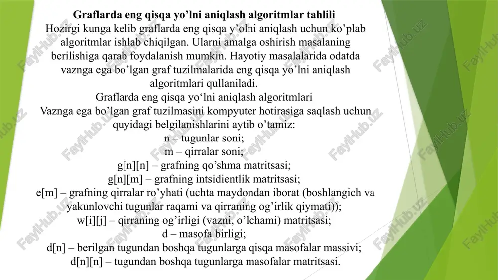 graflarda eng qisqa yo'lni aniqlashning deykstra algoritmlari - Page 5