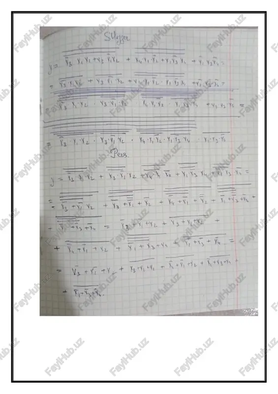 mantiqiy algebraik funksiyalarni karno kartasi yordamida ixchamlash - Page 5