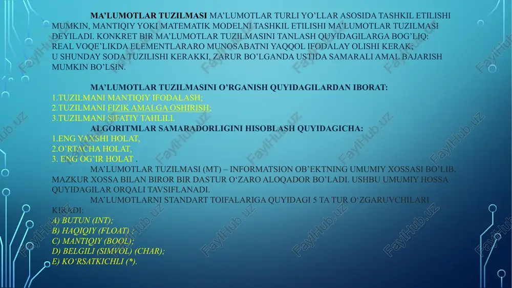 ma’lumotlar tuzilmasi va algoritmlash fanidan mustaqil ishi - Page 5