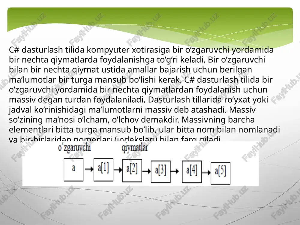 dek. dekni massiv yordamida ifodalash va ular ustida amal bajarish algoritmi - Page 5
