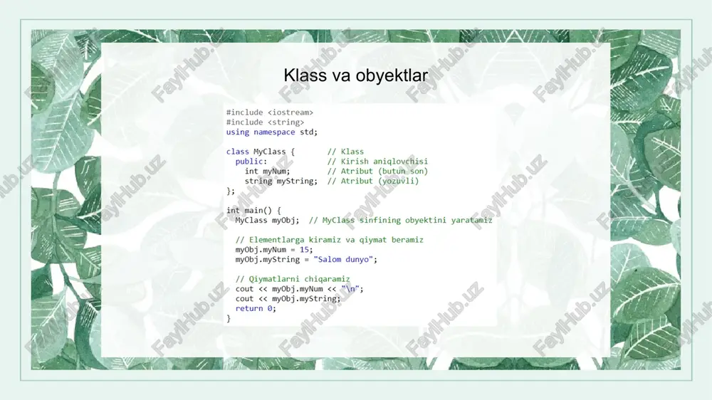 c++ tilida klasslar va ularni qo’llanilishi - Page 5
