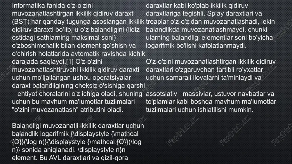 muvozanatlangan binar daraxtlar - Page 5
