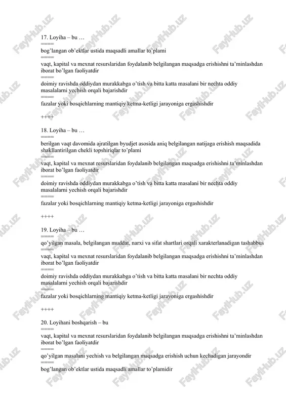 r ak=0 bo’lsa, fur’e qatori yig’indisi garmonika bo’ladi, amplitude esa ck=|bk| ==== agar bk=0 bo’lsa, fur’e qatori yig’indisi garmonika bo’ladi, amplitude esa ck=|ak| ==== agar ak≠0 va bk≠0 bo’lsa, fur’e qatori yig’indisi garmonika bo’ladi, amplitudasi esa ck=2πk/t ++++ 107. fur’e qatorida garmonika deb nimaga aytiladi va uning chastotasi qanday topiladi? ==== fur’e qatorining n=k ga mos qo’shiluvchisiga, chastotasi esa wk=2πk/t ==== agar ak=0 bo’lsa, fur’e qatori yig’indisi garmonika bo’ladi, chastotasi esa wk=|bk| ==== agar bk=0 bo’lsa, fur’e qatori yig’indisi garmonika bo’ladi, chastotasi esa wk=|ak| ==== agar ak≠0 va bk≠0 bo’lsa, fur’e qatori yig’indisi garmonika bo’ladi, chastotasi esa wk=sqrt((ak)2+(bk)2) ++++ 108. fur’e qatorining yetakchi garmonikasi qanday aniqlanadi? ==== agar i≠k da ck>>ci bo’lsa, u holda k- garmonika yetakchi bo’ladi. ==== agar i≠k da ck>ci bo’lsa, u holda k- garmonika yetakchi bo’ladi. ==== agar ck≠0 bo’lsa, u holda k- garmonika yetakchi bo’ladi. ==== agar ck>1 bo’lsa, u holda k- garmonika yetakchi bo’ladi. …