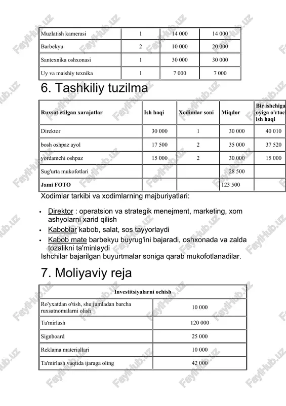 vfsizligi texnikasiga rioya qilish va yong'inga qarshi vositalarga ega bo'lish juda muhimdir · past sifatli xizmat / mahsulot texnik jurnal tomonidan ishlab chiqilgan texnik xaritalarga muvofiq, faqat yangi xom ashyolardan tayyorlangan bo'lishi kerak. xodimlar mijozlarni xizmat ko'rsatish uchun o'qitilishi kerak, ular test xaridlari (sir do'konlar) yordamida boshqariladi.
