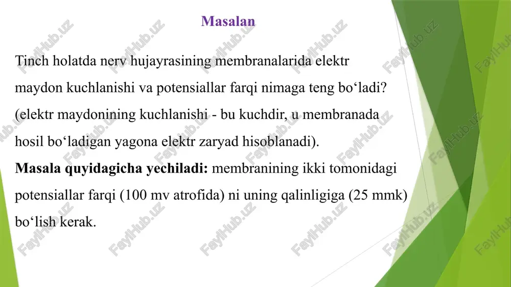 aoliyati kichik guruhlarda tashkil etish quyidagi bosqichlarni o‘z ichiga oladi: • darsda vujudga keltirilgan muammoli vaziyatlarni hal etish yo‘llarini belgilash; • masala va mashqlarning didaktik maqsadi, bajariladigan topshiriqlar bilan tanishish; • kichik guruh a’zolari bilan hamkorlikda maqsadni amalga oshirish yo‘llarini loyihalash, mustaqil ishlarni tashkil etish; • masala va mashqlarni yechish avvalgi masala va mashqlar bilan taqqoslash; • masala va mashqlar yechimini loyihalash va uning to‘griligini tekshirish; o‘quvchilarning bilish faoliyati kichik guruhlarda tashkil etilganda guruhdagi har bir o‘quvchi iqtidori, qiziqishi, bilim saviyasi, bilimlarni o‘zlashtirish darajasini aniqlash, o‘quvchilar o‘rtasida hamkorlik, o‘quv muloqoti, bahsi, munozara, o‘zaro yordamni amalga oshirish ko‘zda tutiladi. quyidagi masalani yechish jarayonida talabalar mantiqiy operatsiyalarni bajaradi va natijani ma’lum qiladi. masala. yozning juda quruq kelishi daraxtlarni nimjon, qishki sovuqlarga chidamsiz qilib qo‘yadi. mazkur holatlar o‘rtasidagi bog‘lanish larni tushuntiring. bu yerda o‘quvchilar namlikning o‘simlik hayotidagi ahamiyati, suv fotosintez jarayonining ajralmas va almashtirib bo‘lmaydigan ishtirokchisi ekanligini anglashi, fotosintez jarayonida sintezlangan zahira oziq …
