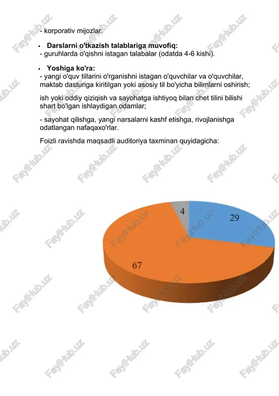 n reklama aktsiyalari misollari: · "do'stingizni olib keling - 15% chegirma oling"; · "ijtimoiy tarmoqlarda bizning maktabimiz haqida bizga xabar bering - bepul dars oling"; · birinchi dars hamma uchun bepul. bugungi kunda, bunday biznesni boshlashda, mashhur ijtimoiy tarmoqlarda o'z veb-saytingiz va guruhingiz yoki profilingizga ega bo'lish juda muhimdir. saytda foydalanuvchilar dars jadvali, ishga qabul qilinadigan guruhlar, maktabingizning joylashgan o'rni va aloqa joylari, o'qituvchilar ro'yxati, darslaringizdan olingan videolar, shuningdek, ularning tayyorgarlik darajasini aniqlash uchun testdan o'tishlari mumkin. bularning barchasi potentsial mijozlarning sodiqligini sezilarli darajada oshiradi. saytni yaratish uchun etarli emas, trafikni kompleks jalb qilish uchun uni seo optimallashtirish bilan shug'ullanish va kontekstli reklama kampaniyalariga mablag 'sarflash kerak. ijtimoiy tarmoqlardagi saytlarga kelsak, repostlar bilan tanlovlarni tashkil qilish tavsiya etiladi, shunda iloji boricha ko'proq odamlar siz haqingizda bilib olishadi, darslardan fotosuratlar yuklashadi, dunyo tillari haqidagi qiziqarli faktlar va hk. rag'batlantirish usullari to'plamidan foydalanish juda muhim, keyin bu eng tezkor va samarali natijani …