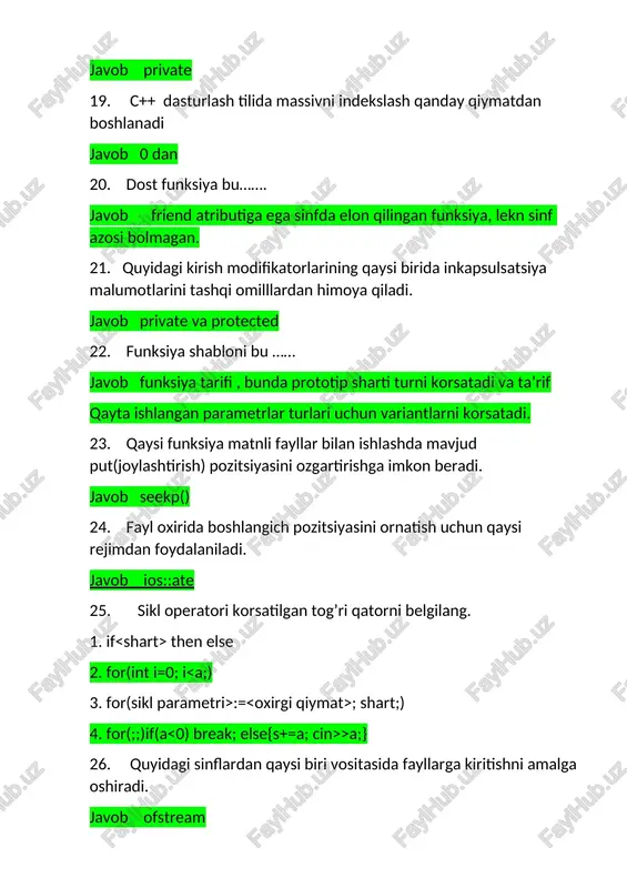 c++ dasturlash tilida operatorlar - Page 5