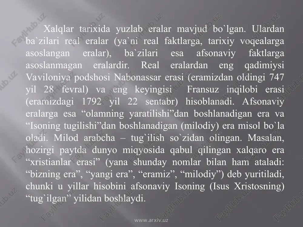 rivojlantirish konsepsiyasi.t.,2010 . t.choriyev. a.do`stov. xronologiya.t- "yangi asr avlodi" -2003. mustaqil o`zbekiston tarixi 3 kitob. t- " sharq" – 2000. sharqshunoslik. 2- son.t- 1991. azimboy sa `dullayev. xorazm ma `min akademiyasi.xiva-2000 al - xorazmiy muzeyi. urganch. 2001. www.arxiv.uz www.arxiv.uz s €@--