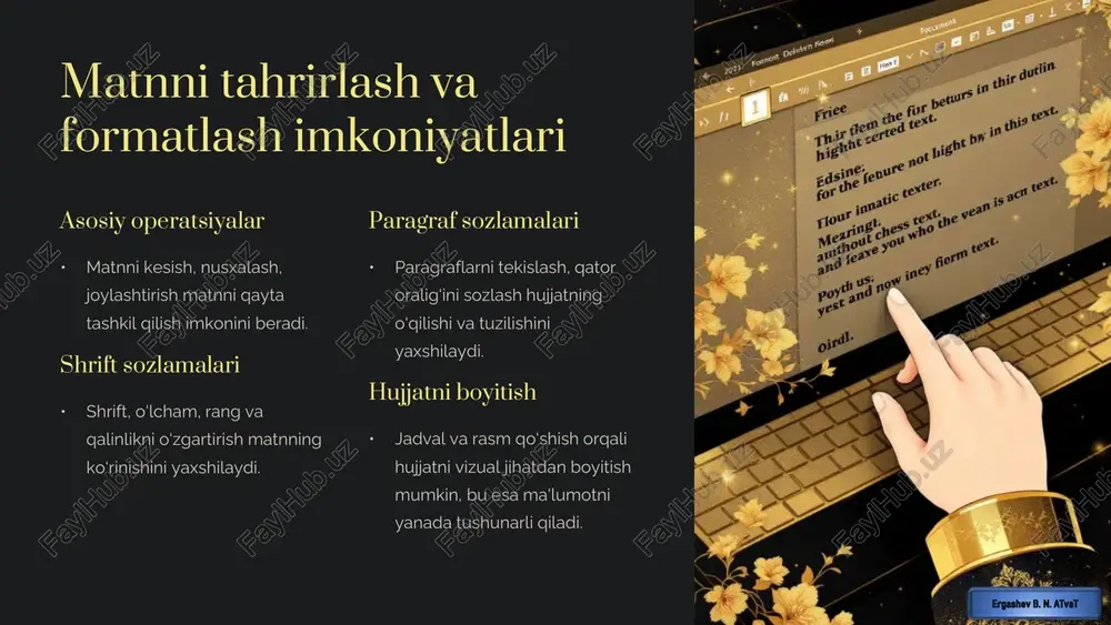 matn protsessorlari va ularning talimiy imkoniyatlari bilan tanishish - Page 5