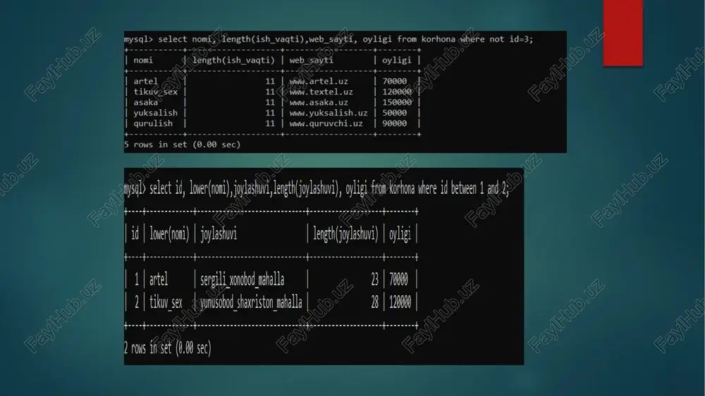 bek ss a 4 rows in set (0.00 sec) mysql> alter table talim_muassasasi add korhona_id int; query ok, @ rows affected (0.06 sec) records: @ duplicates: @ warnings: @ mysql> alter table talim_muassasasi add mahalla_id int; query ok, @ rows affected (0.05 sec) records: @ duplicates: @ warnings: @ mysql> alter table axoli add mahalla_id int; query ok, @ rows affected (0.05 sec) records: @ duplicates: @ warnings: @ mysql> alter table axoli add hokimyat_id int; query ok, @ rows affected (0.06 sec) records: @ duplicates: @ warnings: @ mysql> alter table axoli add talim_id int; query ok, @ rows affected (0.05 sec) records: @ duplicates: @ warnings: @ mysql> alter table mahalla add hokimyat_id int; query ok, @ rows affected (0.05 sec) records: @ duplicates: @ warnings: @ mysql> alter table mahalla add korhona_id int; query ok, @ rows affected (0.13 sec) records: @ duplicates: @ warnings: @ mysql> …