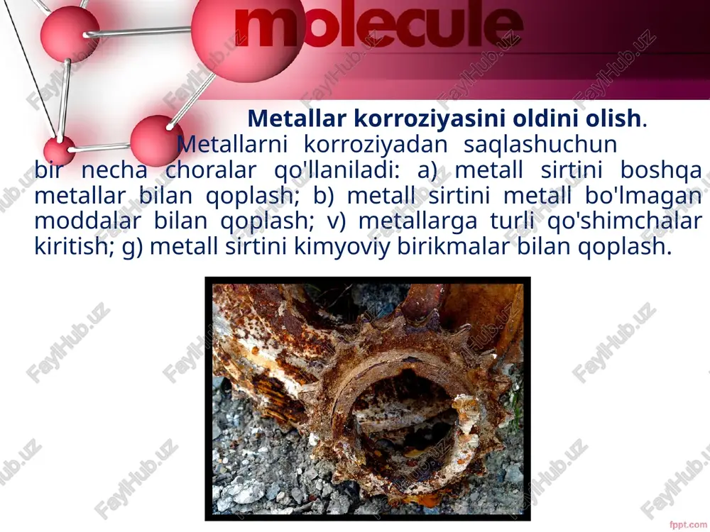 metallarkorroziyasi va uni oldini olish usullari - Page 5