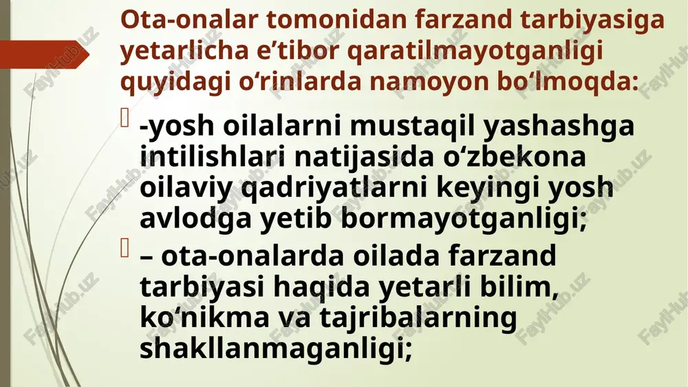ytirish. ommaviy axborot vositalari, matbuot, internet portallaridan yoshlarni ijobiy va samarali foydalanishga jalb etish zarurdir. /docprops/thumbnail.jpeg 4-mavzu: = zamonavly tarbiyashunosik ‘muammolar. tarbiyaning globallashuv jarayonidagi varifalar. zamonaviy sharoitda fatbiyaviy jarayonlar va uni fash etish yorllar.