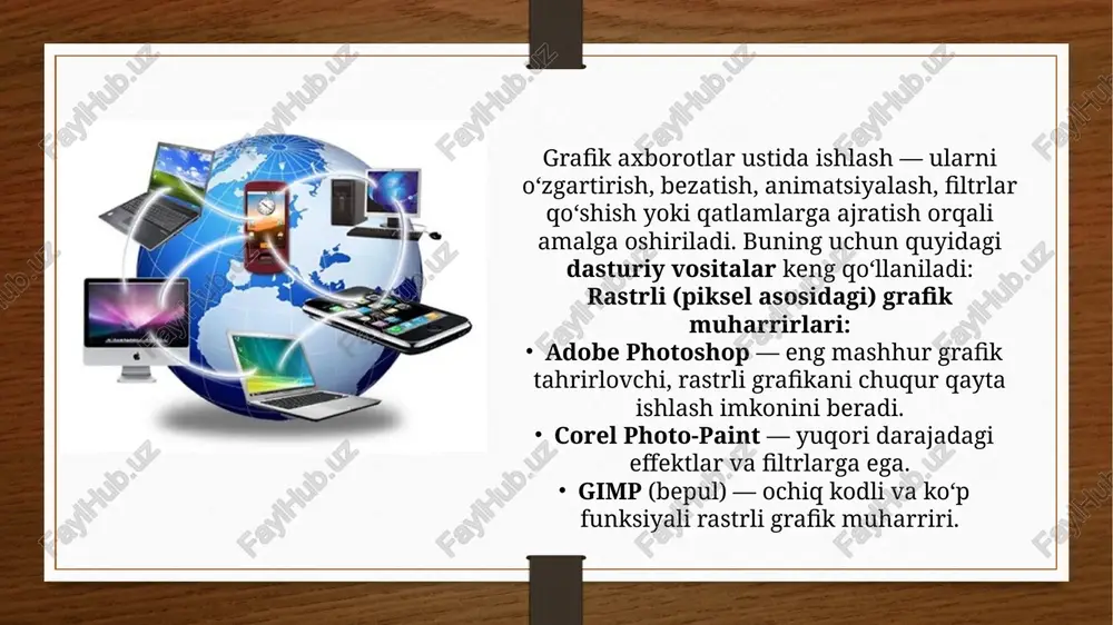 grafik axborotlarni kiritish, tahrilash va chiqarishning dasturiy vositalari (taqdimot) - Page 5