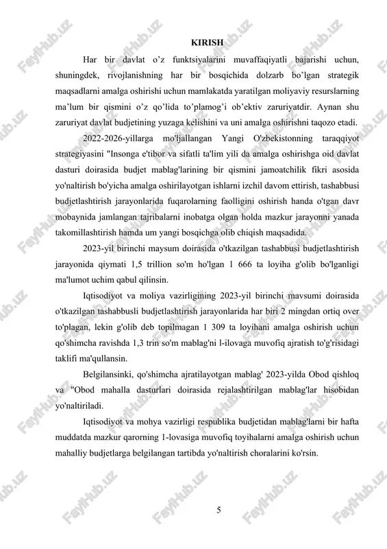 ni oshirishda muhim vosita hisoblanadi. boshqaruv hisobi korxona ichki ehtiyojlari uchun xizmat qiladigan axborot tizimi sifatida moliyaviy ma’lumotlarni yig‘ish, tahlil qilish va rahbariyatga yetkazish vazifasini bajaradi. aynan shu hisob orqali menejerlar ishlab chiqarish, marketing, investitsiya yoki xarajatlar bo‘yicha oqilona qarorlar qabul qiladilar. shu sababli boshqaruv hisobi va budjetlashtirishning nazariy asoslarini chuqur o‘rganish hozirgi kunda juda dolzarb masala hisoblanadi. bugungi kunda korxonalar oldida resurslarni oqilona taqsimlash, xarajatlarni rejalashtirish va nazorat qilish kabi muammolar turibdi. bu muammolarni hal etishda budjetlashtirishning amaliy jihatlari katta ahamiyat kasb etadi. budjetlarni to‘g‘ri tuzish, daromad va xarajatlarni aniq hisoblash hamda ijroni nazorat qilish orqali korxona o‘z iqtisodiy ko‘rsatkichlarini barqarorlashtira oladi. shuningdek, budjetlashtirish orqali moliyaviy oqimlar shaffofligi ta’minlanadi, ortiqcha xarajatlar aniqlanadi va moliyaviy intizom mustahkamlanadi. bundan tashqari, boshqaruv qarorlarini qabul qilishda budjetlashtirishning ahamiyati yanada ortib bormoqda. chunki budjetlar asosida rahbariyat kelajakdagi faoliyat yo‘nalishlarini aniqlaydi, risklarni tahlil qiladi va strategik rejalashtirishni amalga oshiradi. ayniqsa, o‘zbekiston iqtisodiyotida raqamli texnologiyalar jadal …