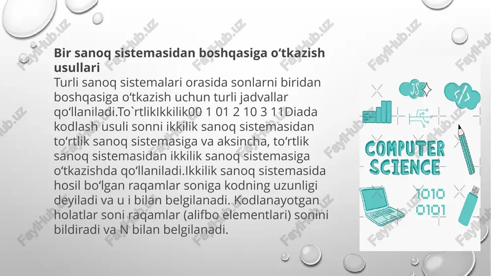 sonlarni bir sanoq sistemasidan boshqa sanoq sistemasiga o’tkazish - Page 5