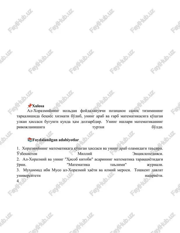 mavzu: al-xorazmiyning hayot yo'li va faoliyati - Page 5