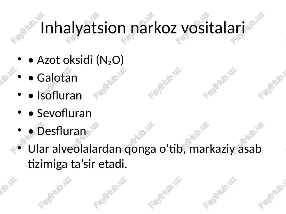 narkoz vositalari, narkoz klinikasi va asoratlari - Page 5