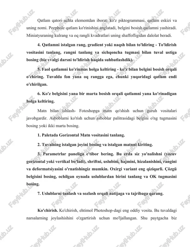 adobe photoshop dasturida qatlamlar bilan ishlash - Page 5