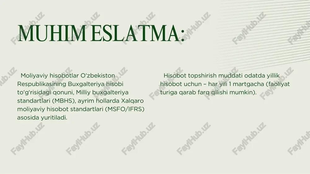 amaldagi moliyaviy hisobot shakllari va ularning tavsifi - Page 5