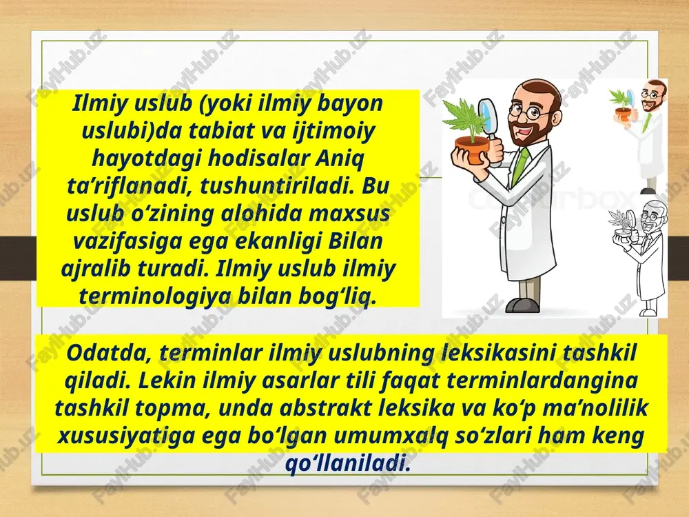 ilmiy uslubning mohiyati, materiallar mazmuni va atamalarning qo‘llanishi haqida. - Page 5