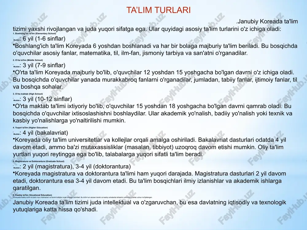 janubiy korea ta’lim tizimi - Page 5