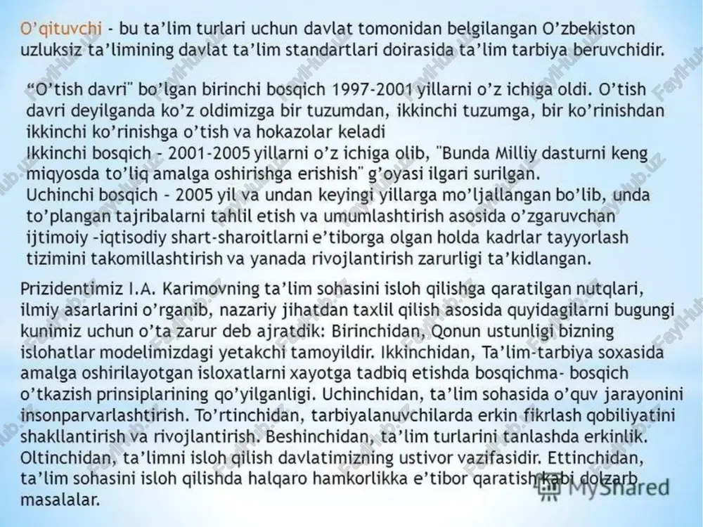 ovon bo’ladi”, degan g’oyani o’zida mujassamlashtirgan edi. ... qishlog hayotini obod etishda ularning giyofasini o’zgartirish, bugun gishlog joylarda yashayotgan odamlarning turmush sharoitini zamon talablariga moslashtirish, kerak bo’lsa, uni shahar sharoitiga yaqinlashtirish g’oyat muhim o’rin tutadi.” keng ko’lamli ishlab chigarishni mahalliylashtirish dasturi doirasida o’tgan yili “840 dan ortiq loyiha amalga oshirildi va bu mahalliylashtirilgan mahsulot ishlab chigarish hajmini 2008 yilga nisbatan 2,3 barobar oshirishni ta’minladi> . {aj myshared mamnakatga kammoafannkka kapluin kypalwmlw y4yh 3apyp mhcthtytaap apatungn. by apsbanam6op vktmcogui tapakknét ba kamoafannmkhm kmckaptmph ba3mpammhmht taka sthamuwim, kamoafanamkka kaplwm kypalwmu 6yin4a aabnat cnécatuhn genrunaé gepagu. vktumonii xumoara myxtoxk ba kam tabmmh/ahrah onnanaphn kynna6-kybbatnaw makcaguga akmhaa maxanna ba ommahn kyana6- kybbatnal ba3mpamtm tawkma sthaam. ma3kyp bashpank cbykaponaphuhr y3khk y3m 6owkapmw mhcthtytnapk daonmathhm myboduknawthpyb4n macbyn aabnat oprahi cucbatufa = wwktmmomii =xwmoata myxtoxk ba kam tabmmh/ahra katmamnapnn ahkaalll ba mah3mm kymak 6epui gopacuga camapagopaankhk owmpnuira = xm3mat kunagn. y36ekuctohga oxuprn y4y jim mobalihnga kamoafammkhm kamaitmpuuira …