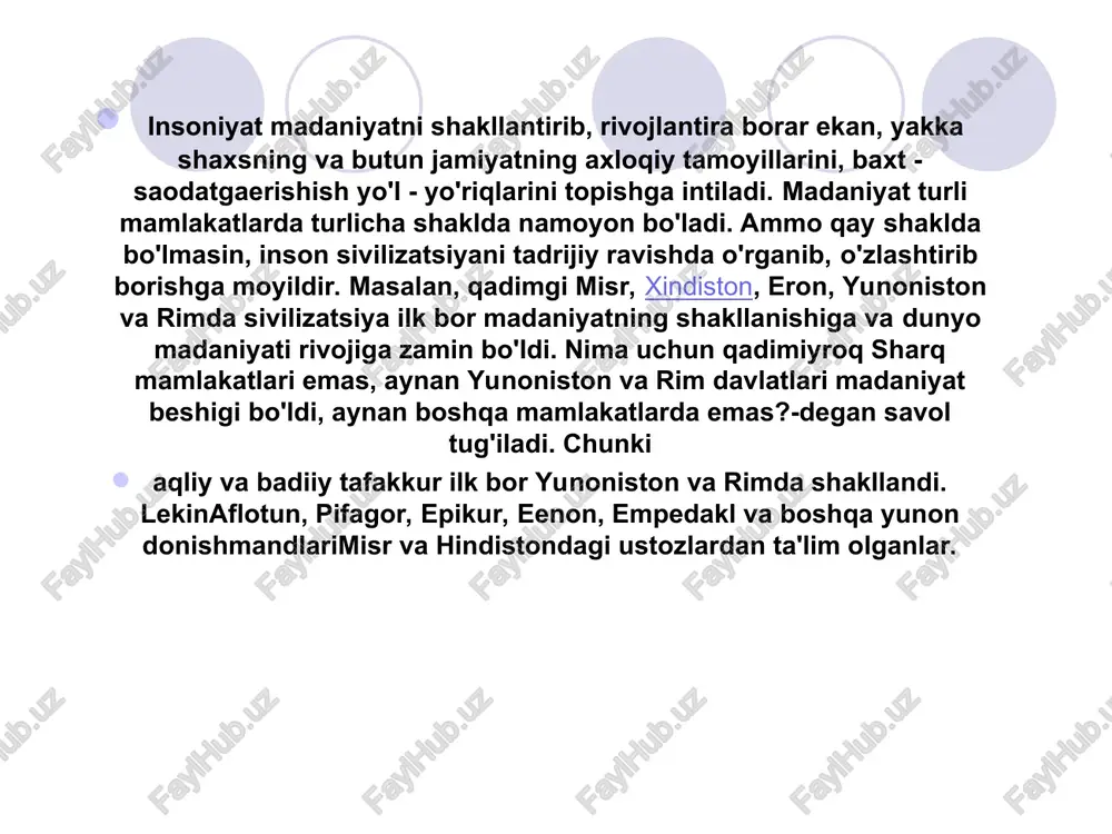 lar, lyuksemburgliklar, elzasliklar va qisman shvetsariyaliklar markaziy g’arbiy va shimoliy yevropada yashovchilar. jahon aholisining yarmiga yaqini osiyoda joilashgan bo’lib, mingdan ortiq etnik tuzilishi, tili, madaniy iqtisodiy darajasi va maiishiy turmushi bilan bir biridan farq qiladigan turli elat va xaqklar yashaydi. osiyoning ko’p qismi odamning vatani (ya’ni antropogenez) dir. bu yerda juda ko’p dastlabki qadimiy tilllar, asosiy irqlar shakllangan, qadimgi madaniyat markazi, jahon dinlari (xristianlik, buddizm va islom,) paydo bo’lgan. yaponiya, koreya, bangladesh va ko’pgina arab mamlakatlari milliy birlik jihatdan ajralib turadi (asosiy xalq 95 foizni tashkil qiladi). birma, vetnam, iroq, kampuchiya, suriya, turkiya, xitoy, shri lanka aholisining 75 foizi yagona xalqdan iborat. afganistan, eron, hindiston, pokisgpon, indoneziya, filippin murakkab ko’p millatli mamlakatlarga kiradi. ayrim xalq va elatlar (kurdlar, balujiylar, panjoblar) bir necha davlat hududida joylashgan. ba’zi etnik gruhlalar hozirgacha ham xalq bo’libgina shakllanmagan, hatto ularda urug’ - qabilachilik munosabatlari saqlanib qolgan.