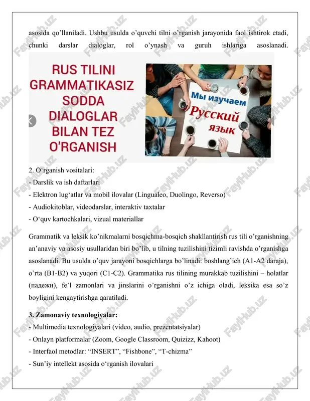 rus tilini o‘rganishning usullari, vositalari va zamonaviy texnologiyalari - Page 5