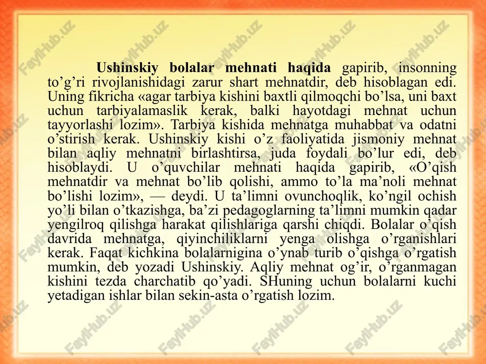 k.d.ushinskiyning pedagogik merosi reja - Page 5
