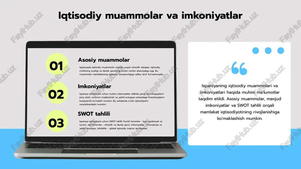 har bir darajada talabalar soni va ta'lim sifatiga oid statistik ma'lumotlar mavjud. moliya ta'lim uchun moliyaviy manbalar ispaniyada ta'lim tizimini moliyalashtirish asosan davlat byudjeti, mahalliy hokimiyatlar va xususiy sektor tomonidan amalga oshiriladi. davlat byudjeti ta'limning umumiy xarajatlarining 75% ni tashkil etadi, qolgan 25% esa xususiy ta'lim muassasalaridan keladi. xalqaro reytinglar ispaniyaning ta'lim sohasidagi xalqaro reytinglari ispaniya ta'lim tizimi xalqaro reytinglarda yuqori o'rinlarni egallaydi. 2021-yilda ispaniya oecd tomonidan taqdim etilgan pisa reytingida 10-o'rinni egalladi, bu esa uning ta'lim sifatini tasdiqlaydi. xulosa ta'lim statistikalaridan kelib chiqadigan asosiy xulosalar ispaniyada ta'lim tizimi yuqori darajada rivojlangan va moliyalashtirish tizimi ishonchli. ta'lim darajalari orasidagi farqlar va moliyaviy manbalar ta'lim sifatiga ta'sir ko'rsatadi. kelajakda, ta'lim tizimining yanada rivojlanishi uchun investitsiyalar va innovatsiyalar zarur. ispaniyada sog'liqni saqlash statistikasi ispaniyaning sog'liqni saqlash tizimi yuqori sifatli xizmatlar taklif etadi, davlat va xususiy sektorni o'z ichiga oladi. davlat sektori aholining keng qismiga bepul xizmatlar ko'rsatadi, xususiy sektor esa yuqori darajadagi …
